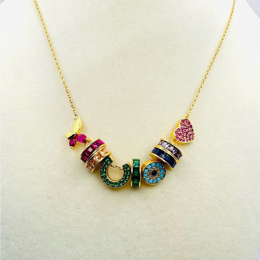 KATE SPADE 🌈 Rainbow Joy Charm Necklace NWT W/ Dust Bag - Picture 5 of 7